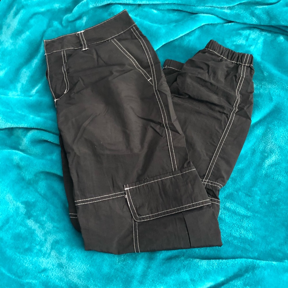 ninth hall black cargo joggers